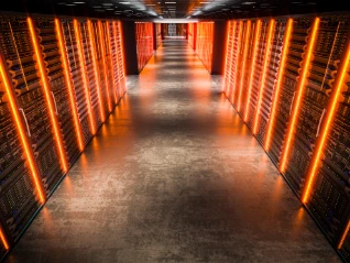 Hall with neon lights