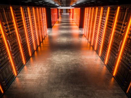 Hall with neon lights