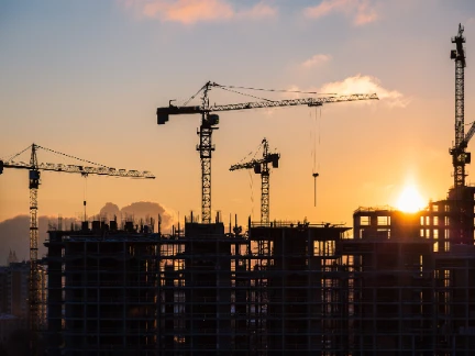 infrastructure development construction sunset