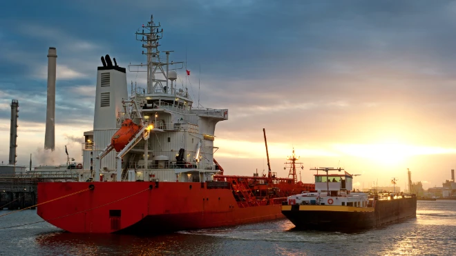 ships in the port during sunrise