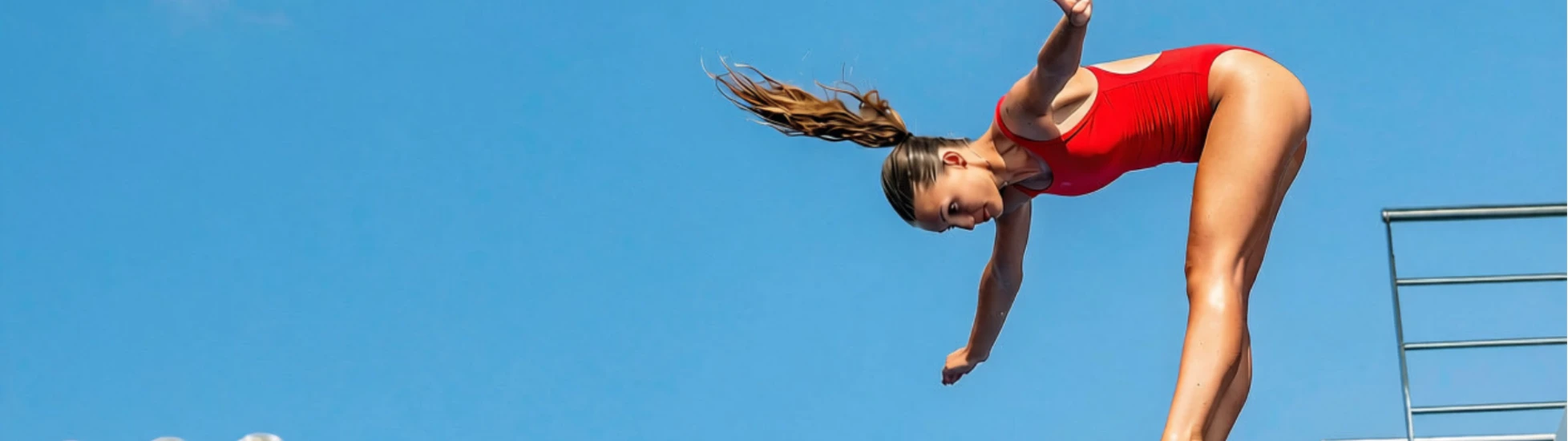 Diver jumping off a diving board