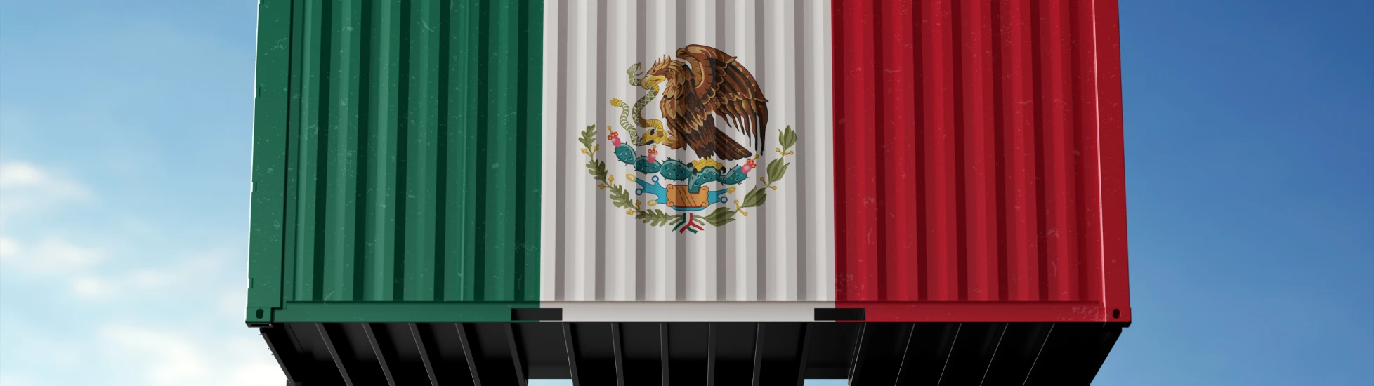 Mexican flag on a container 