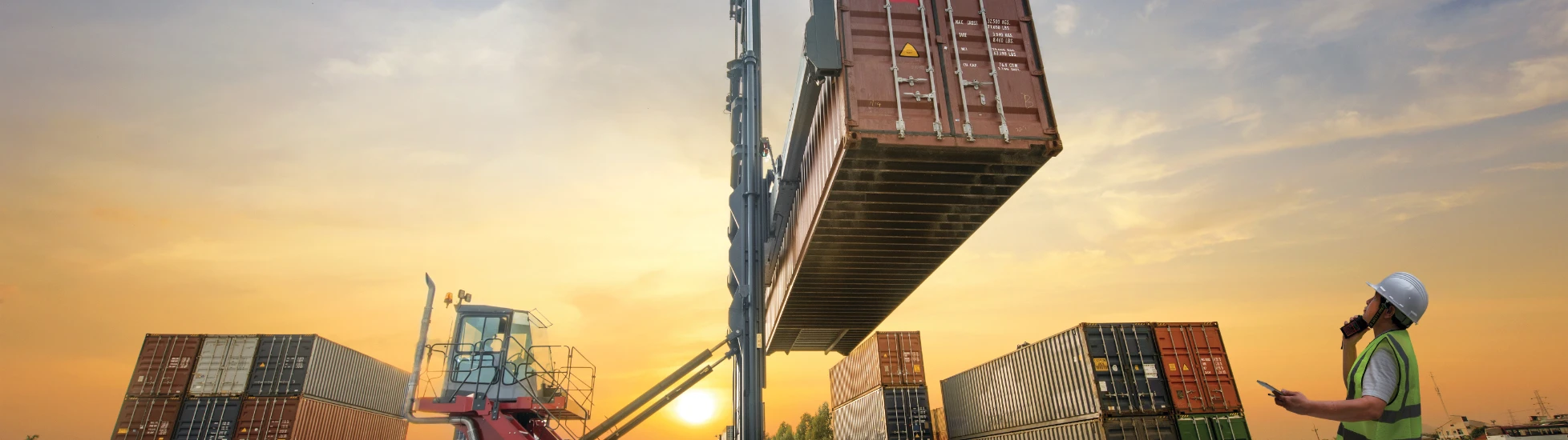 Cargo lift sunset 