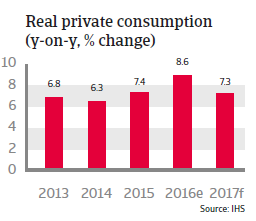India Real private consumption