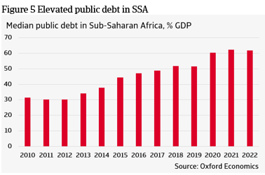Figure 5 Elevated public debt in SSA