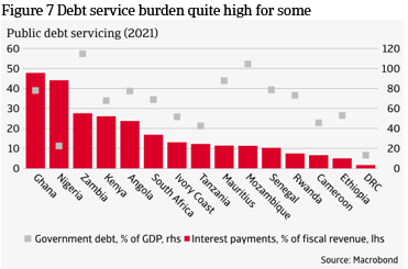 Figure 7 Debt service burden quite high for some