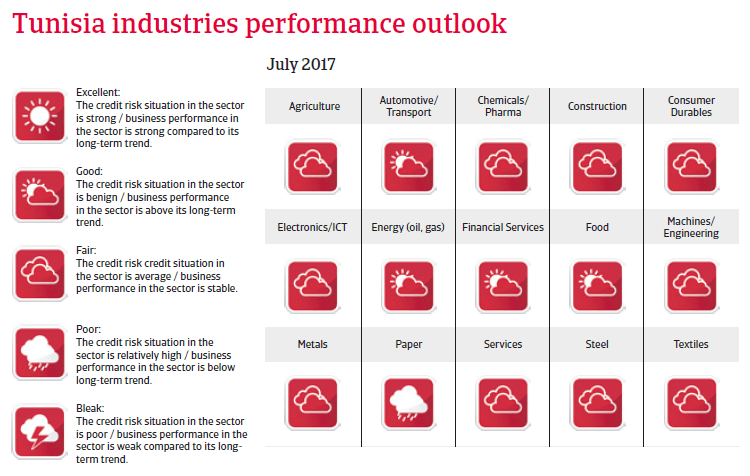 MENA Tunisia 2017 Industries performance forecast